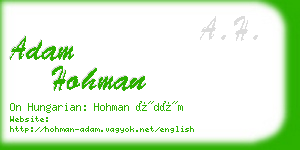 adam hohman business card